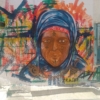 EL KEF. Graffiti of a Berber woman